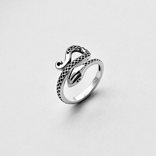 Sterling Silver Snake Ring, Reptile Silver Rings, Animal Ring