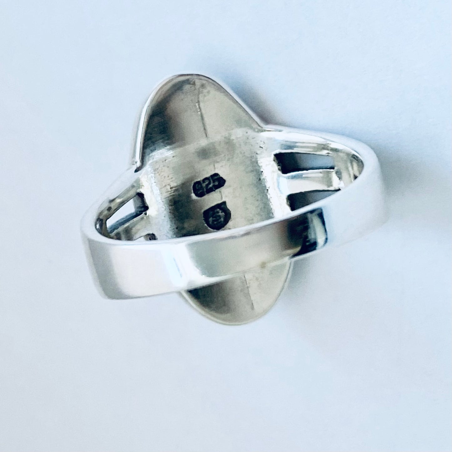 Sterling Silver Oval Genuine Turquoise Ring, Statement Boho Jewelry