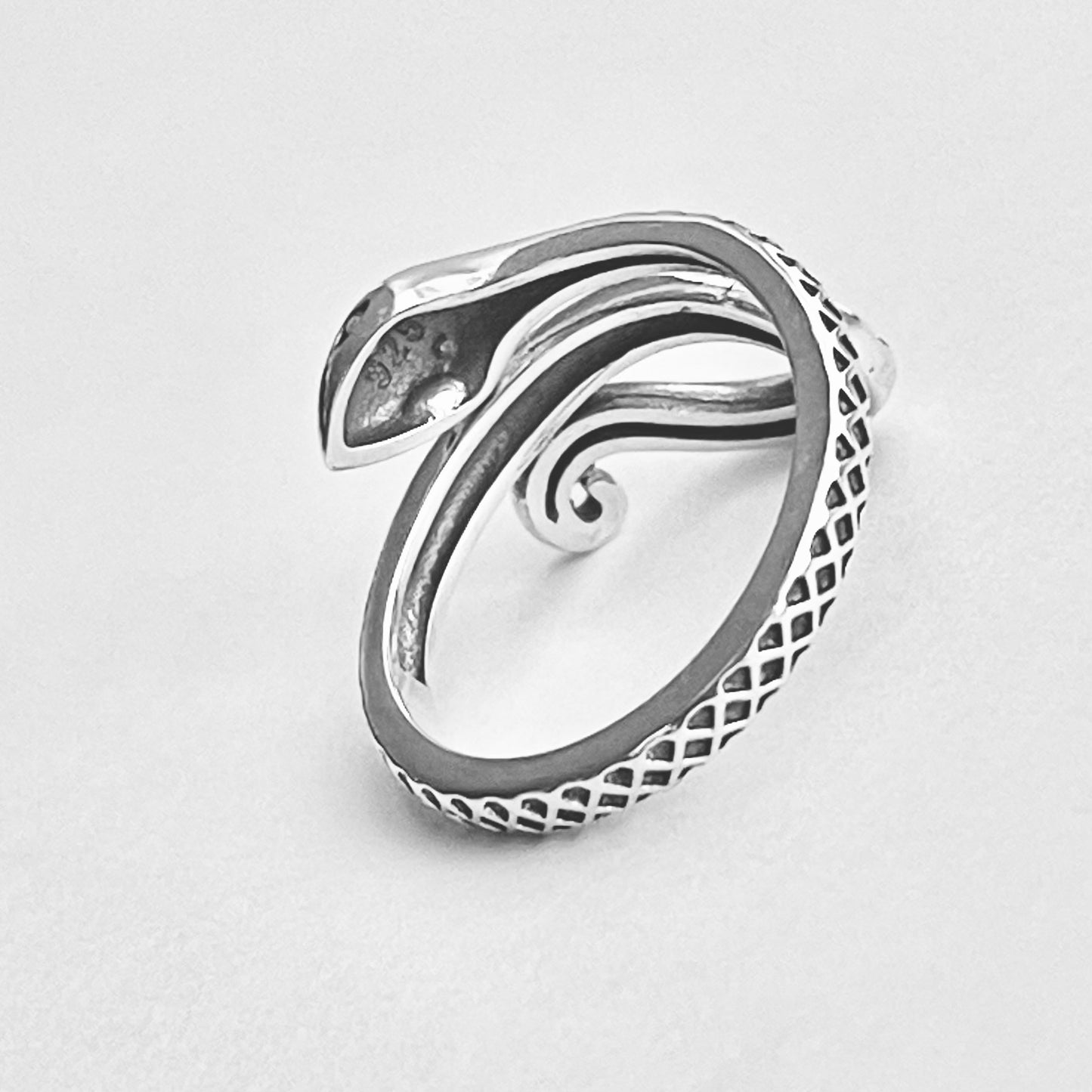 Sterling Silver Snake Ring, Reptile Silver Rings, Animal Ring