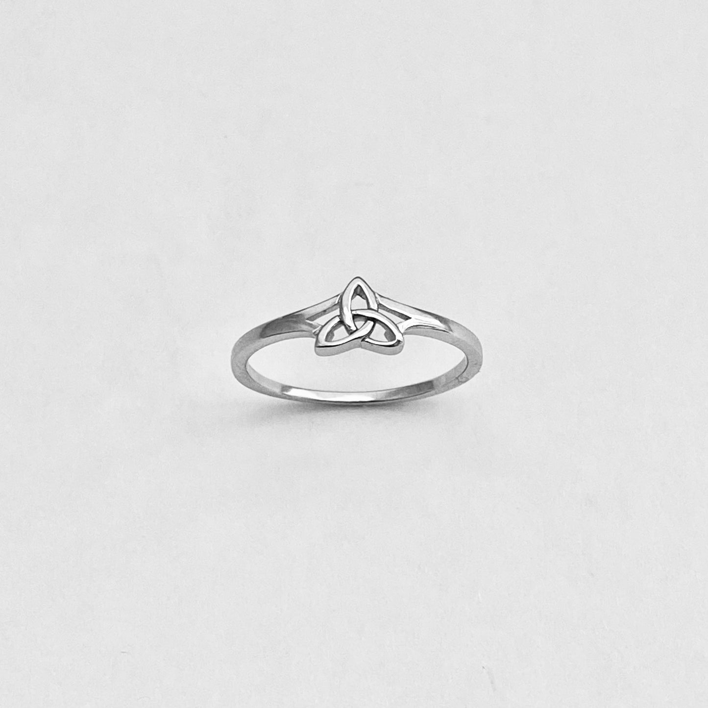 Sterling Silver Minimalist Little Triquetra Ring, Celtic Knot Silver Rings