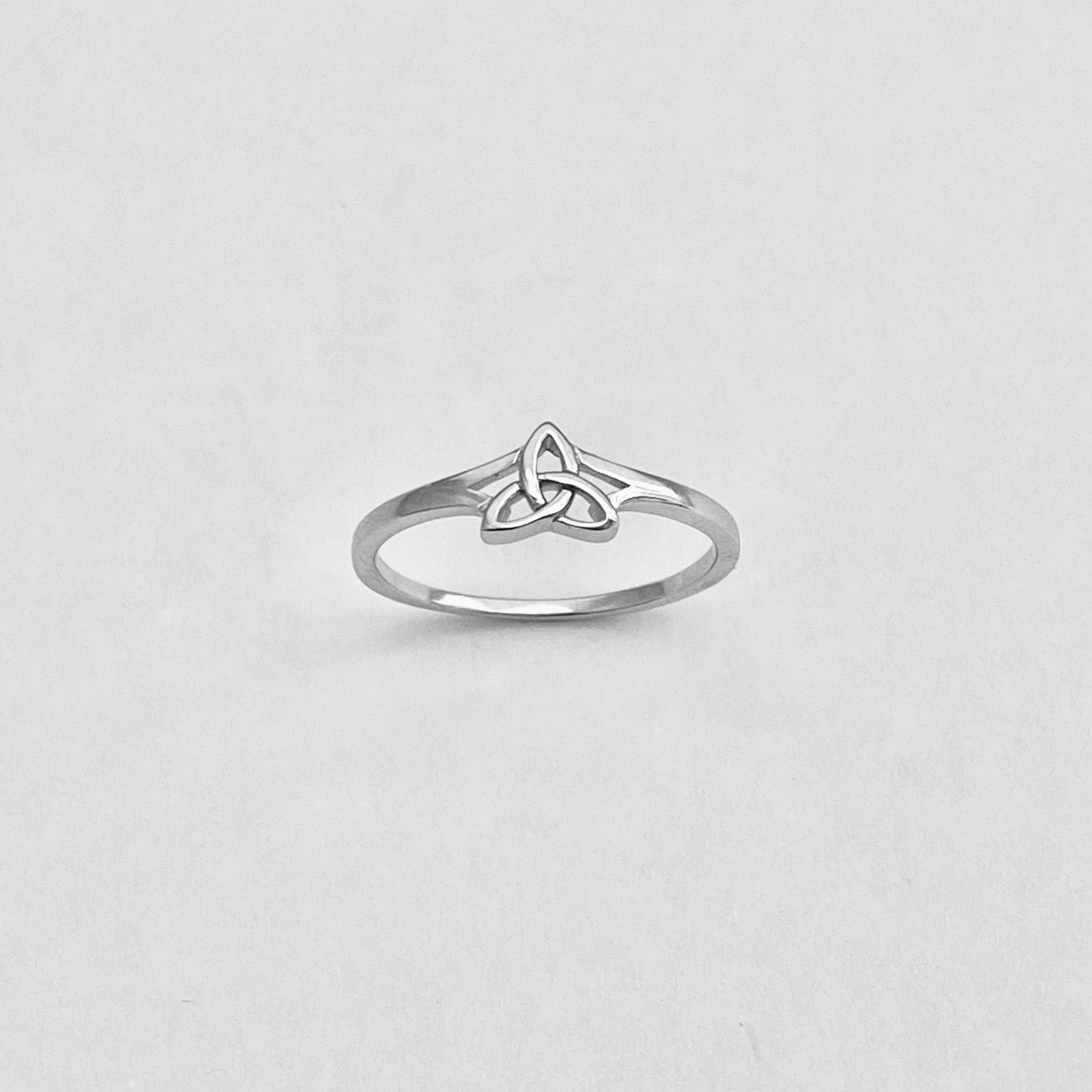 Sterling Silver Minimalist Little Triquetra Ring, Celtic Knot Silver Rings