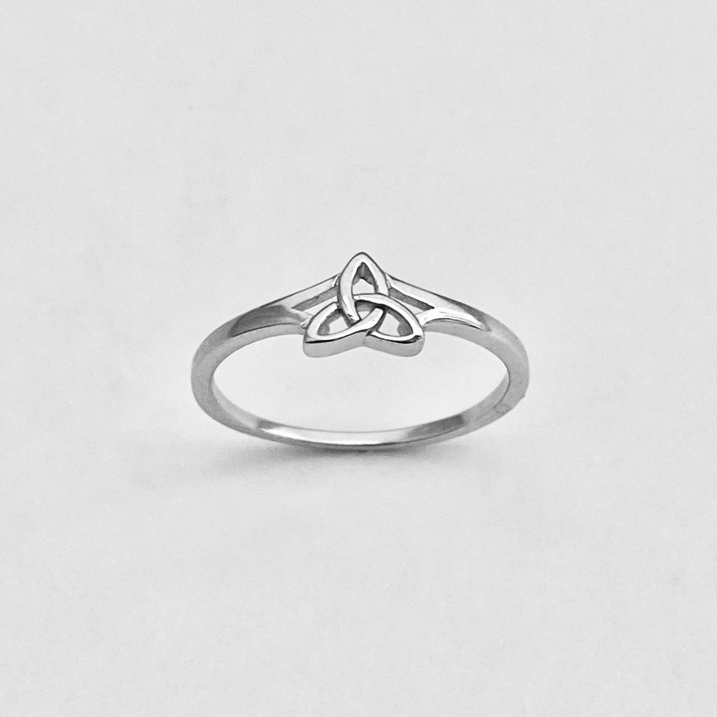 Sterling Silver Minimalist Little Triquetra Ring, Celtic Knot Silver Rings