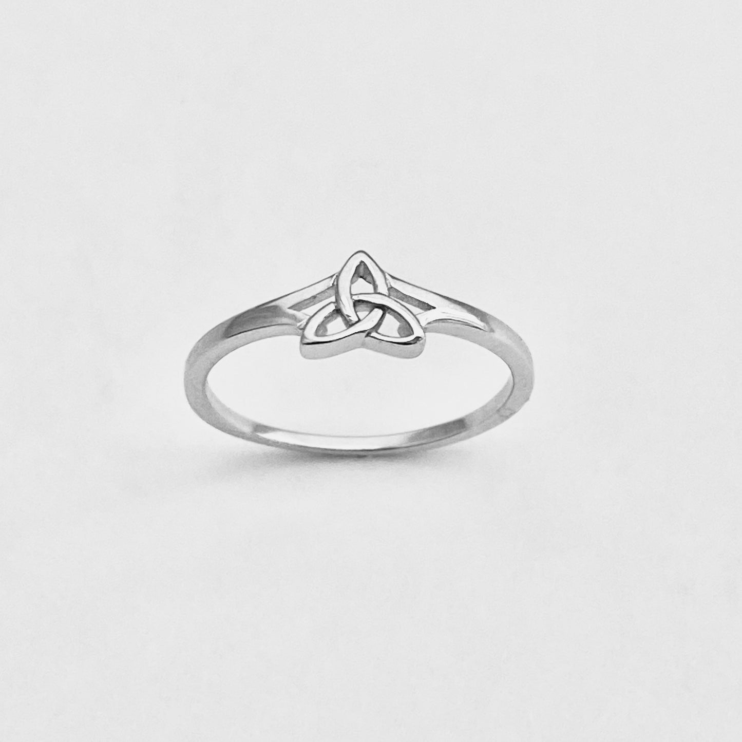 Sterling Silver Minimalist Little Triquetra Ring, Celtic Knot Silver Rings