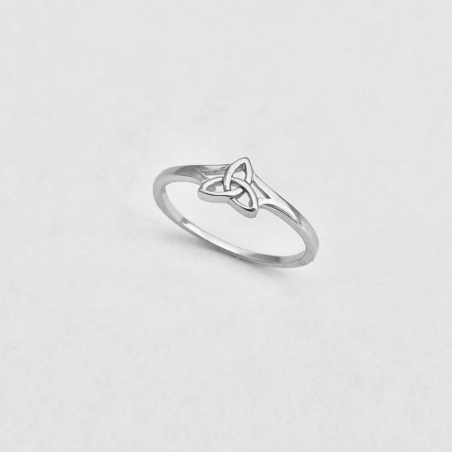 Sterling Silver Minimalist Little Triquetra Ring, Celtic Knot Silver Rings