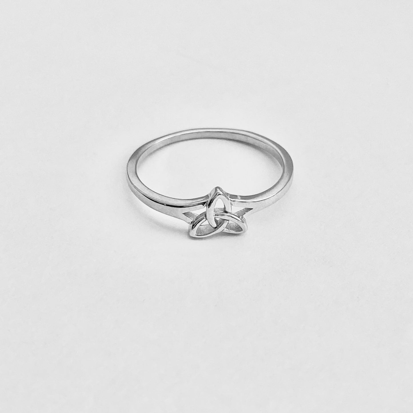 Sterling Silver Minimalist Little Triquetra Ring, Celtic Knot Silver Rings
