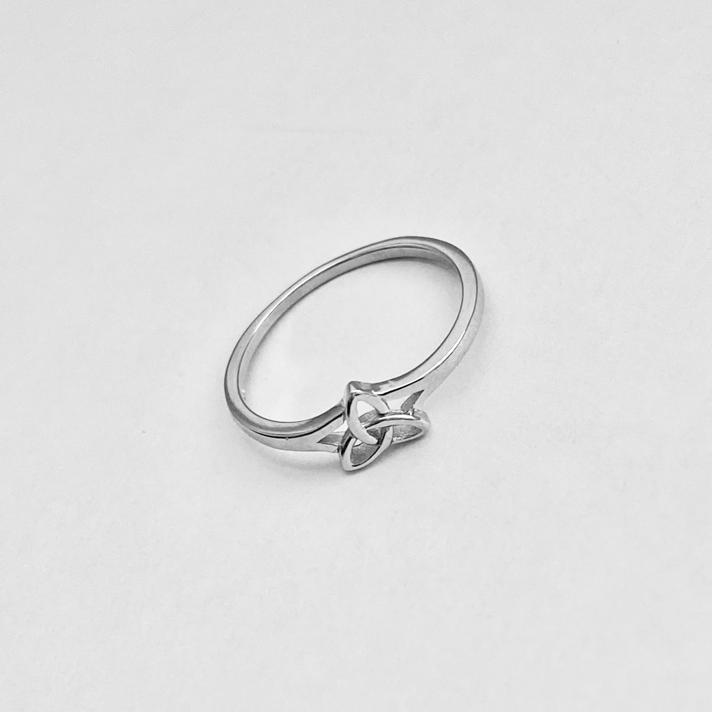 Sterling Silver Minimalist Little Triquetra Ring, Celtic Knot Silver Rings