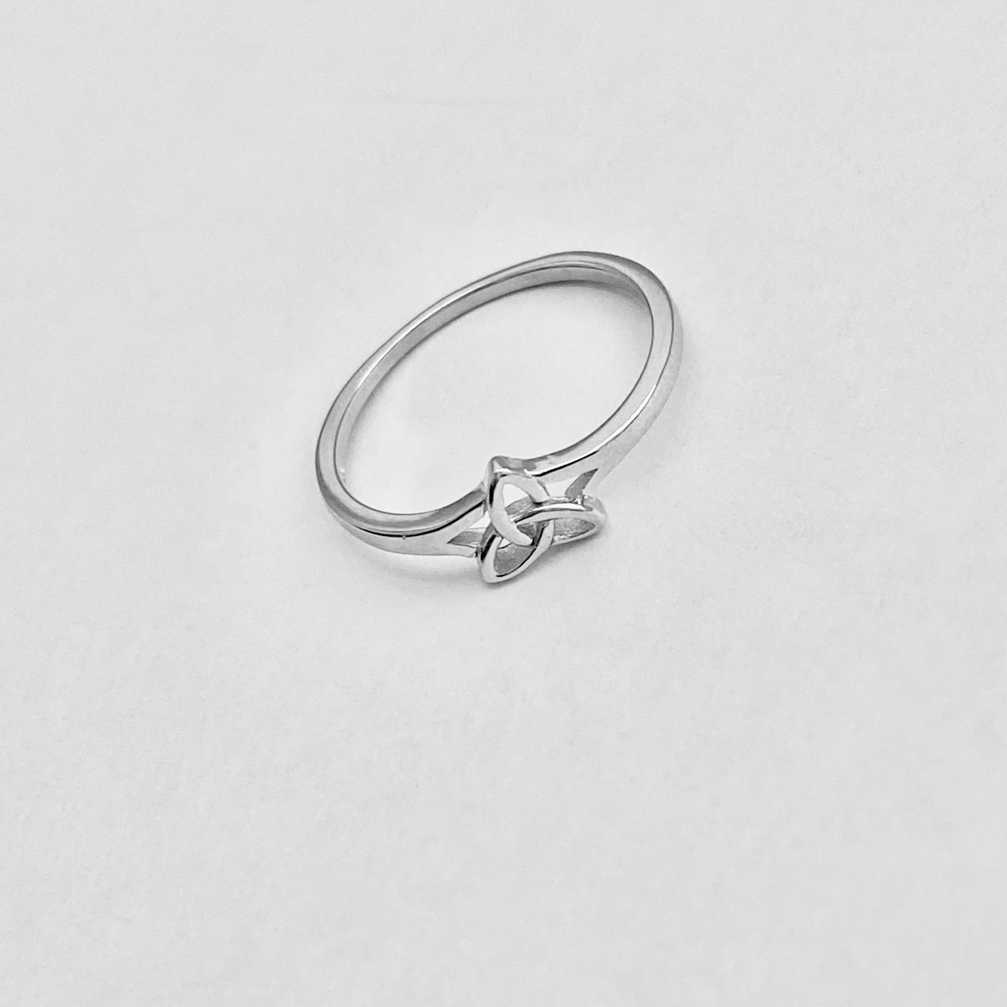 Sterling Silver Minimalist Little Triquetra Ring, Celtic Knot Silver Rings