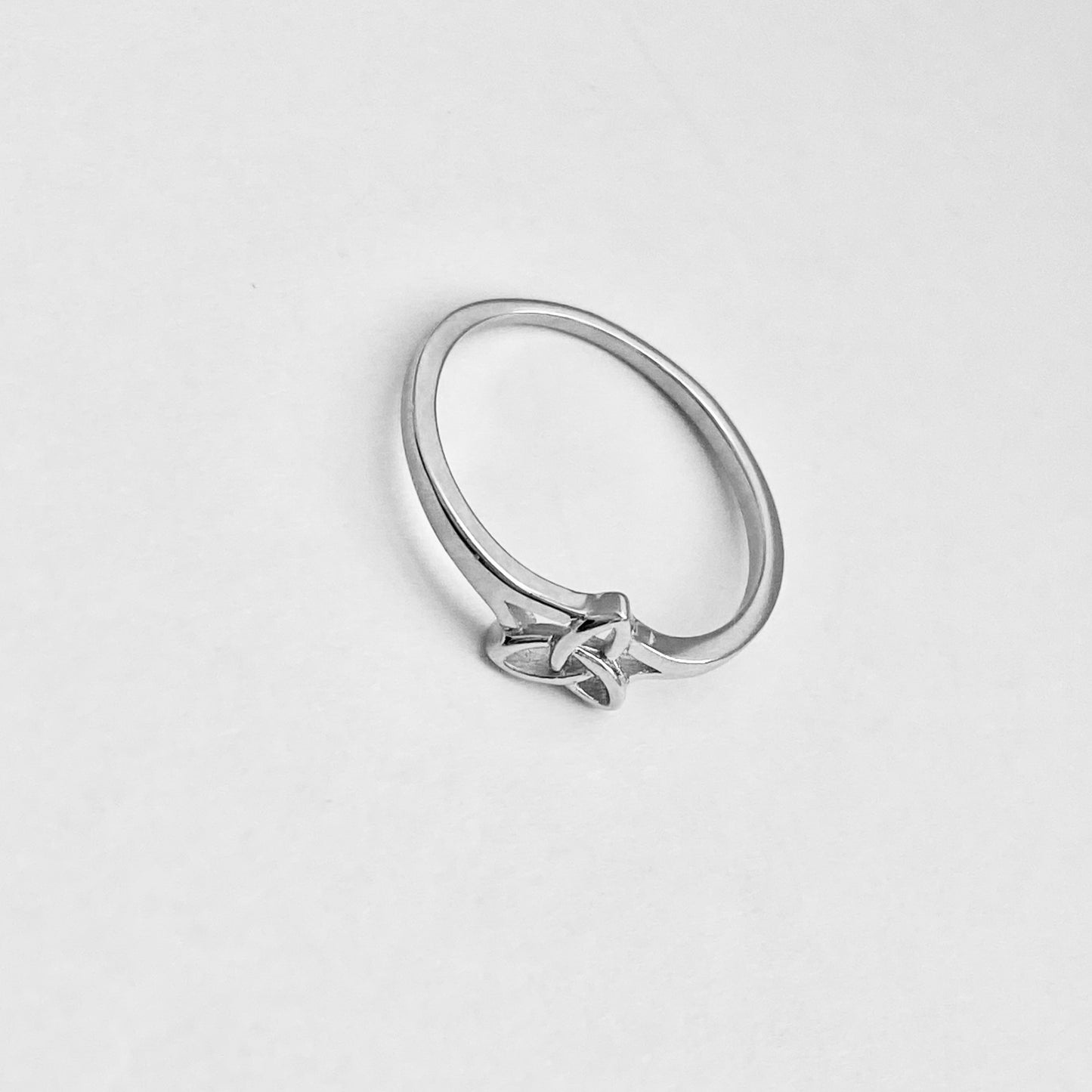 Sterling Silver Minimalist Little Triquetra Ring, Celtic Knot Silver Rings