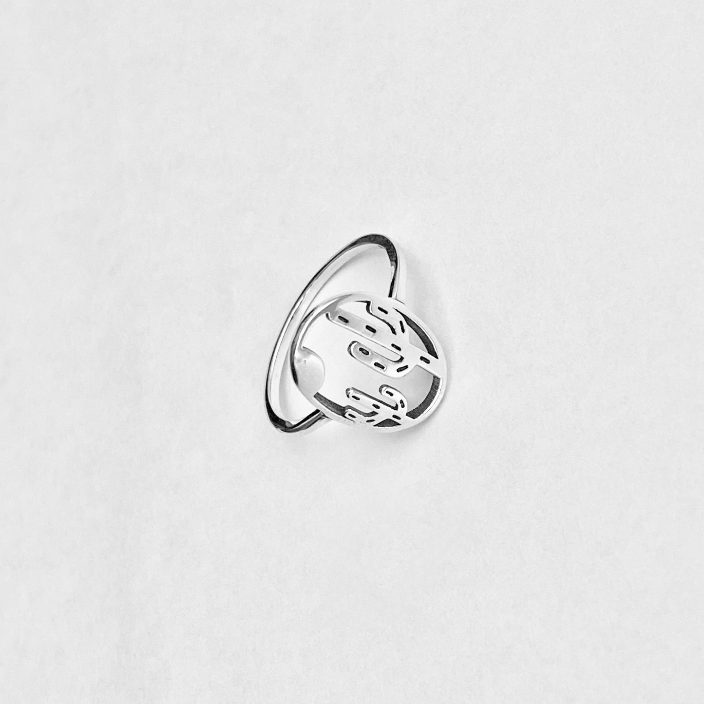 Sterling Silver Delicate Double Cactus Ring – Nature-Inspired Desert Plant Silver Rings