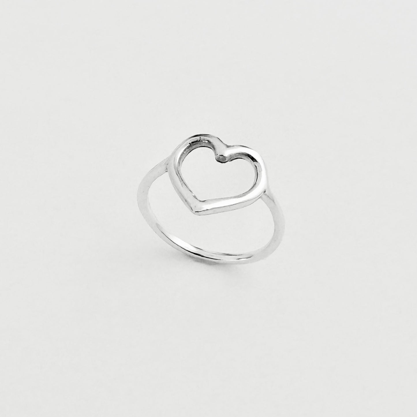 Sterling Silver Open Heart Ring, Silver Rings, Statement Hearts, Eternity Love