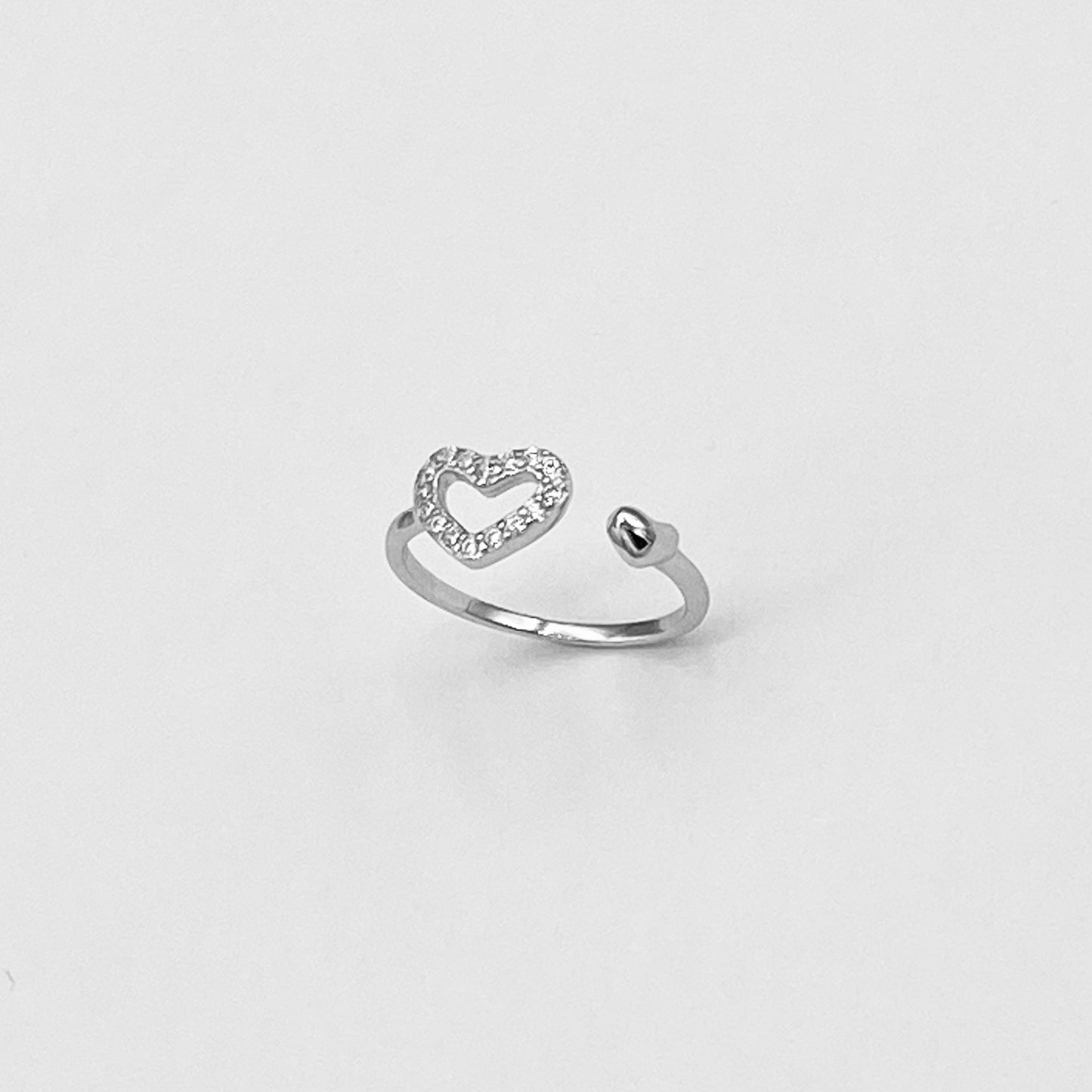 Sterling Silver Delicate CZ Heart Toe Ring, Midi Ring, Silver Rings, Love Hearts