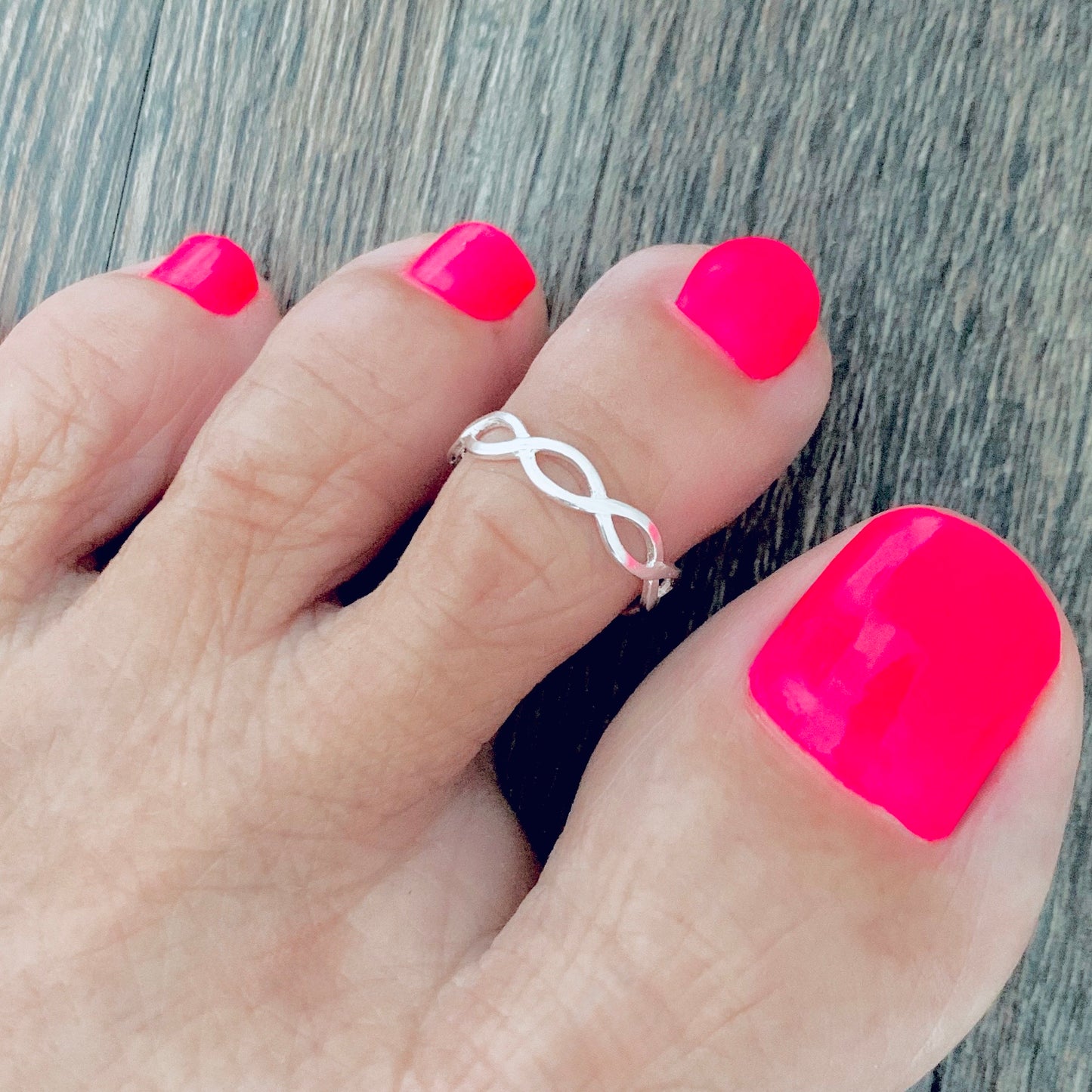 925 Sterling Silver Thin Braided Toe Ring | Dainty Midi Pinky Infinity Rings
