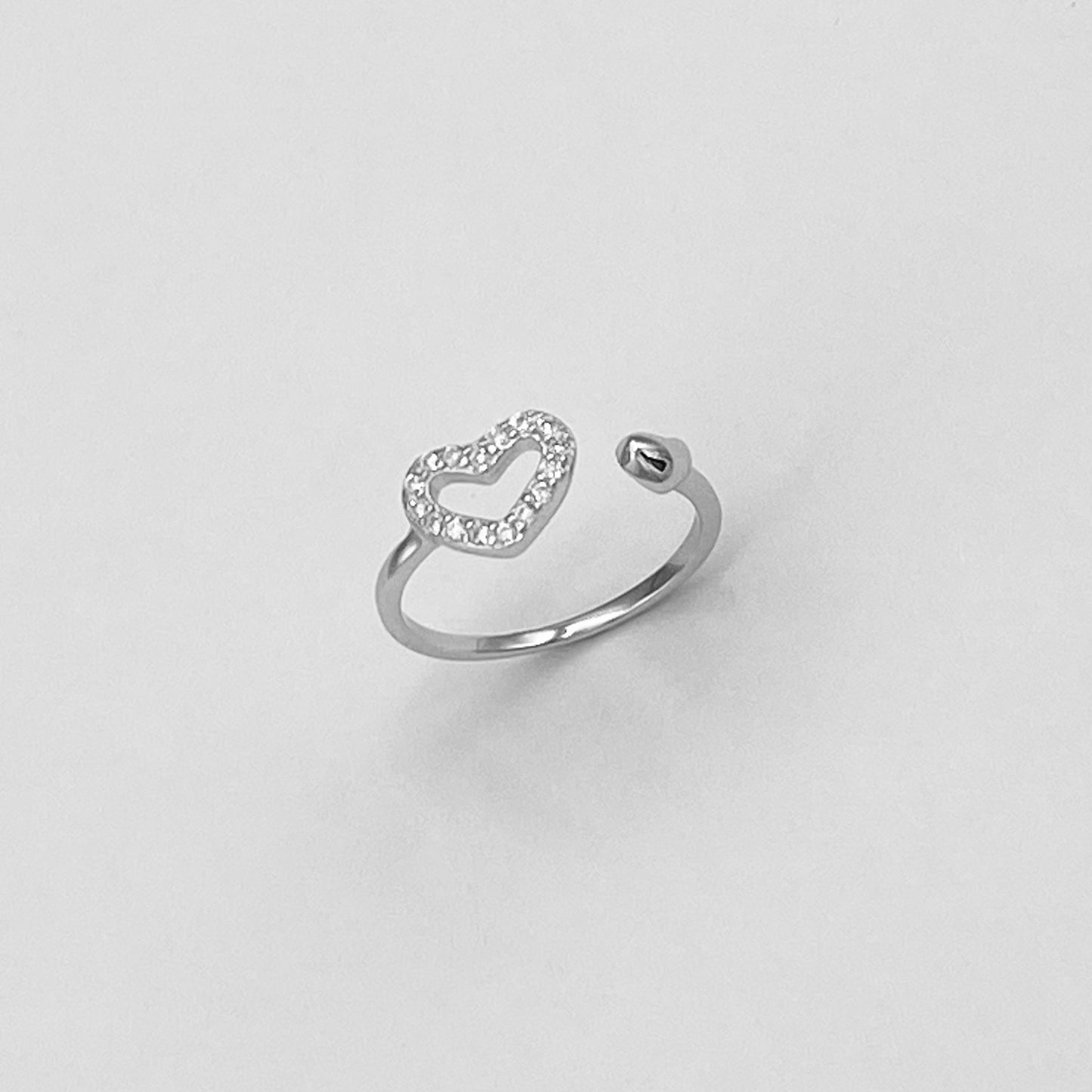 Sterling Silver Delicate CZ Heart Toe Ring, Midi Ring, Silver Rings, Love Hearts