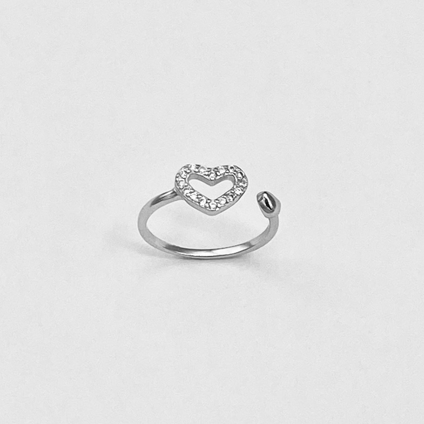Sterling Silver Delicate CZ Heart Toe Ring, Midi Ring, Silver Rings, Love Hearts