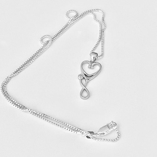 925 Sterling Silver Heart Stethoscope Necklace | Doctor Nurse Medical Silver Pendant Chain