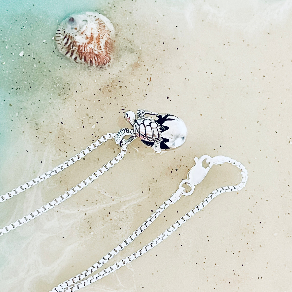 925 Sterling Silver Turtle Hatchling Necklace – Moving Head & Legs