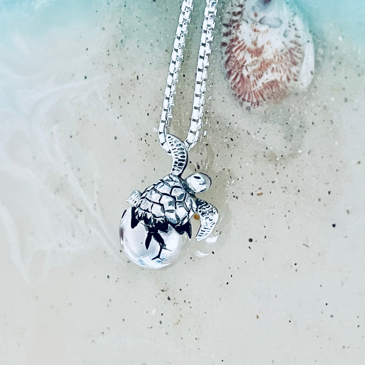 925 Sterling Silver Turtle Hatchling Necklace – Moving Head & Legs