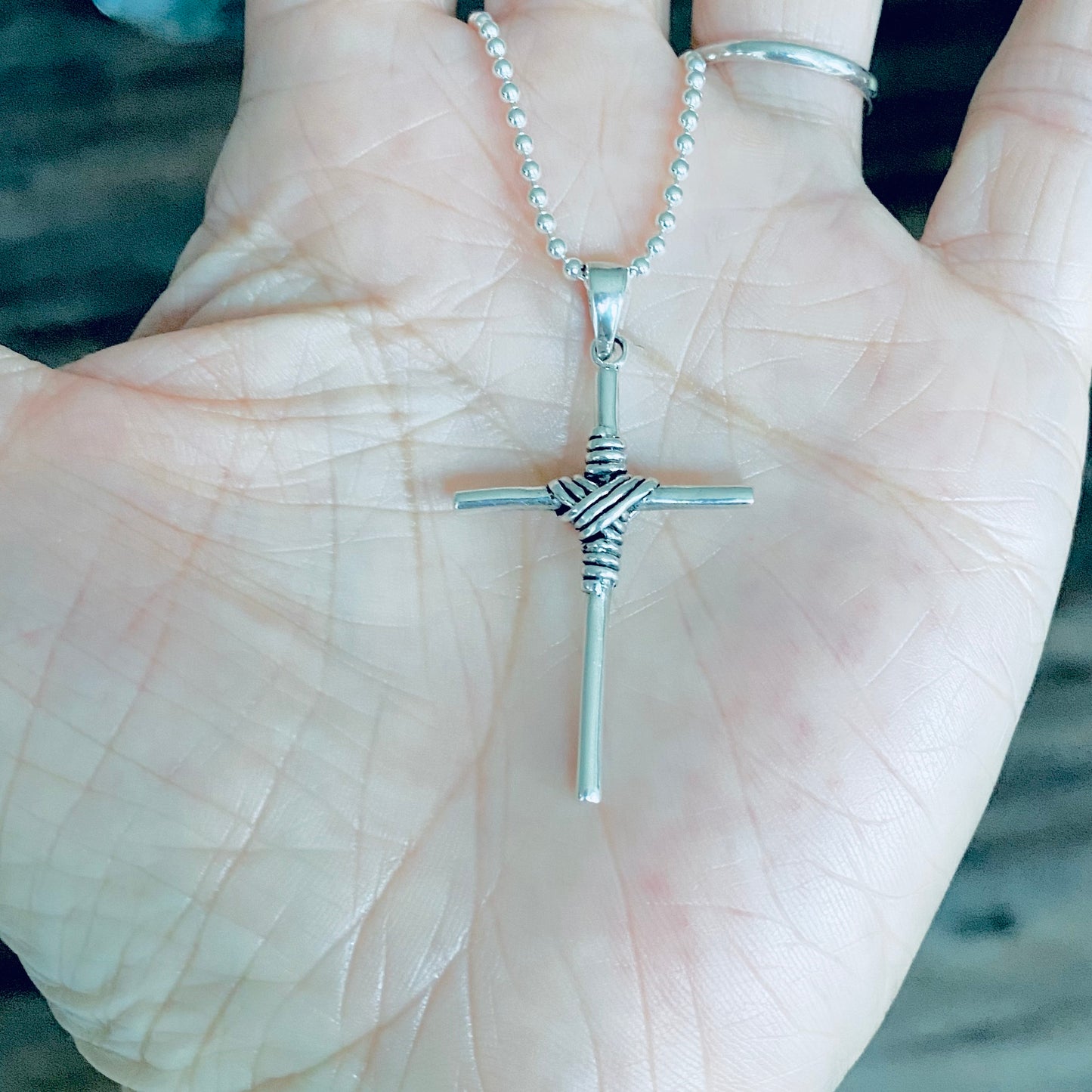 Unisex Sterling Silver Wire Wrapped Cross Necklace | Statement Christian Jewelry