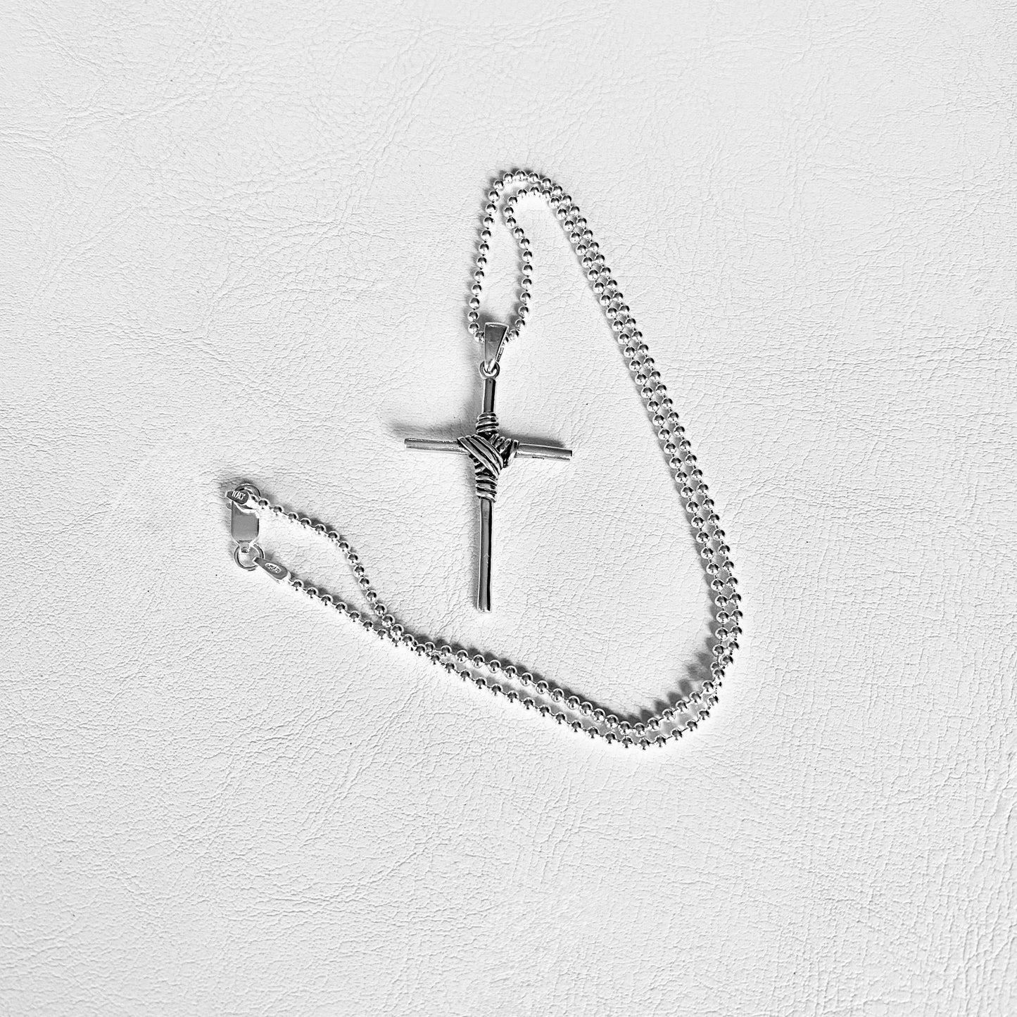 Unisex Sterling Silver Wire Wrapped Cross Necklace | Statement Christian Jewelry