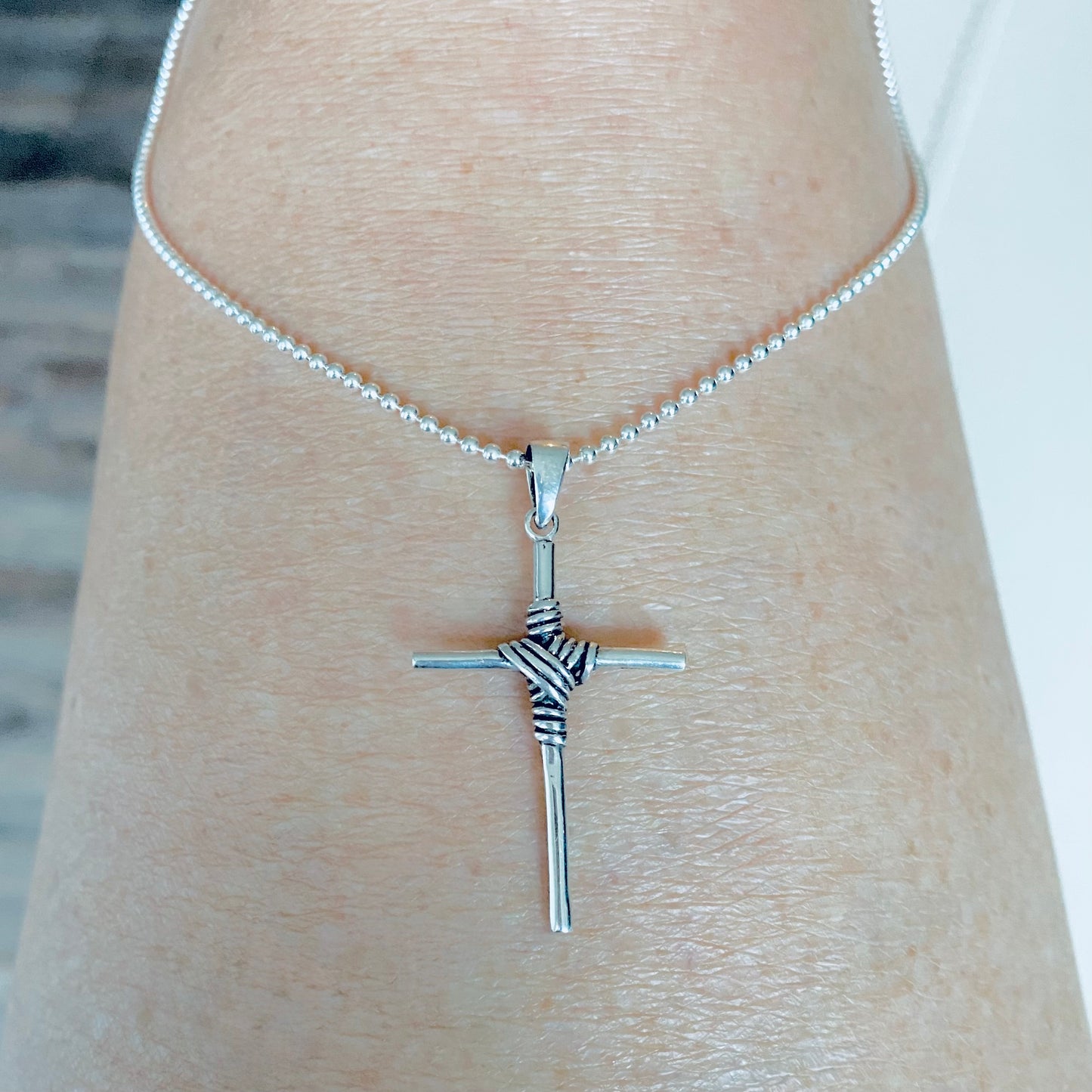 Unisex Sterling Silver Wire Wrapped Cross Necklace | Statement Christian Jewelry