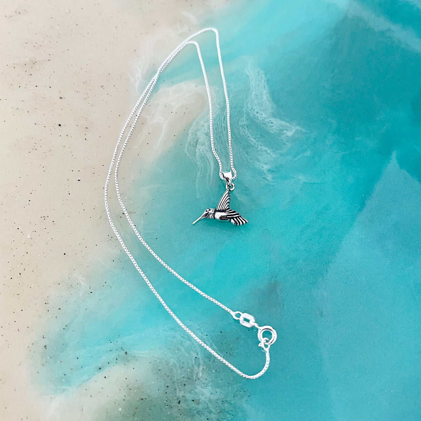 Sterling Silver Little Hummingbird Necklace, Silver Necklaces, Spirit Bird Chain