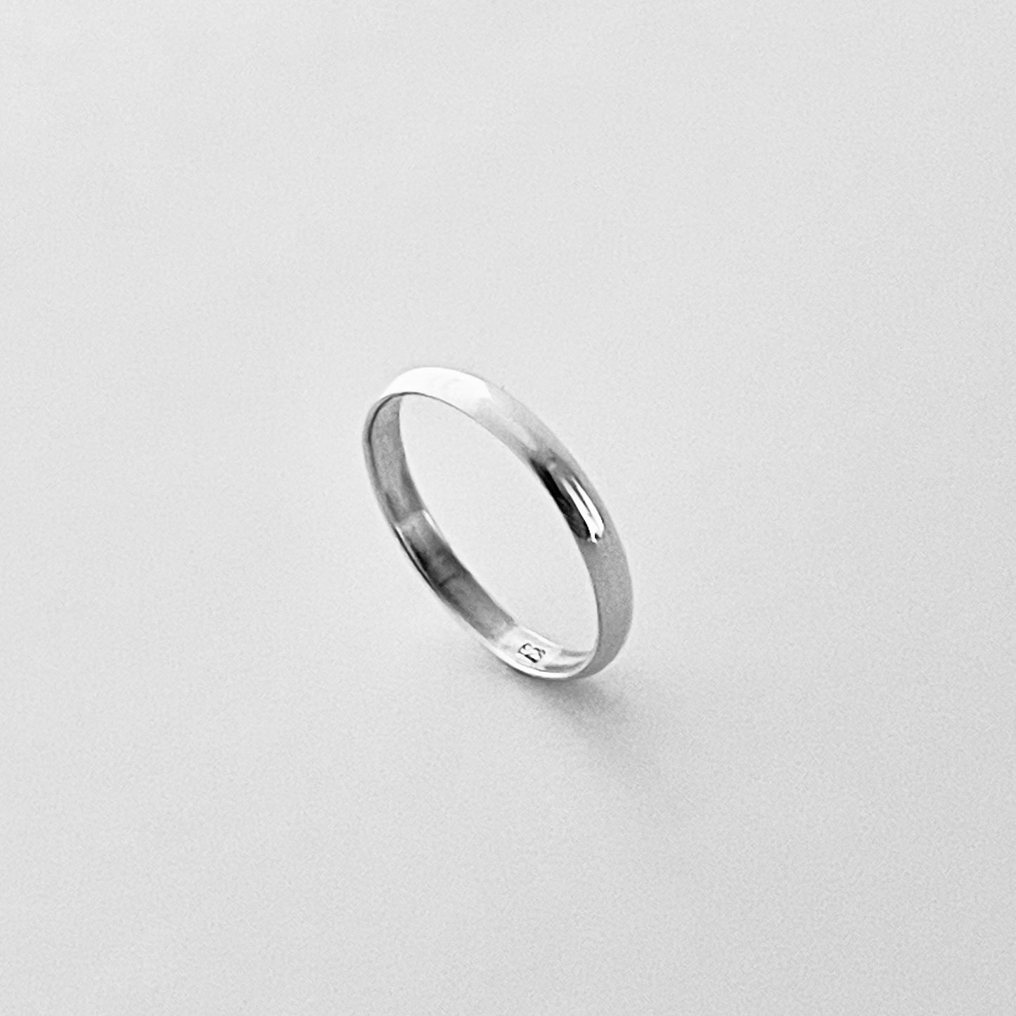 Sterling Silver Plain 2.5MM Unisex Band Ring, Silver Wedding Rings