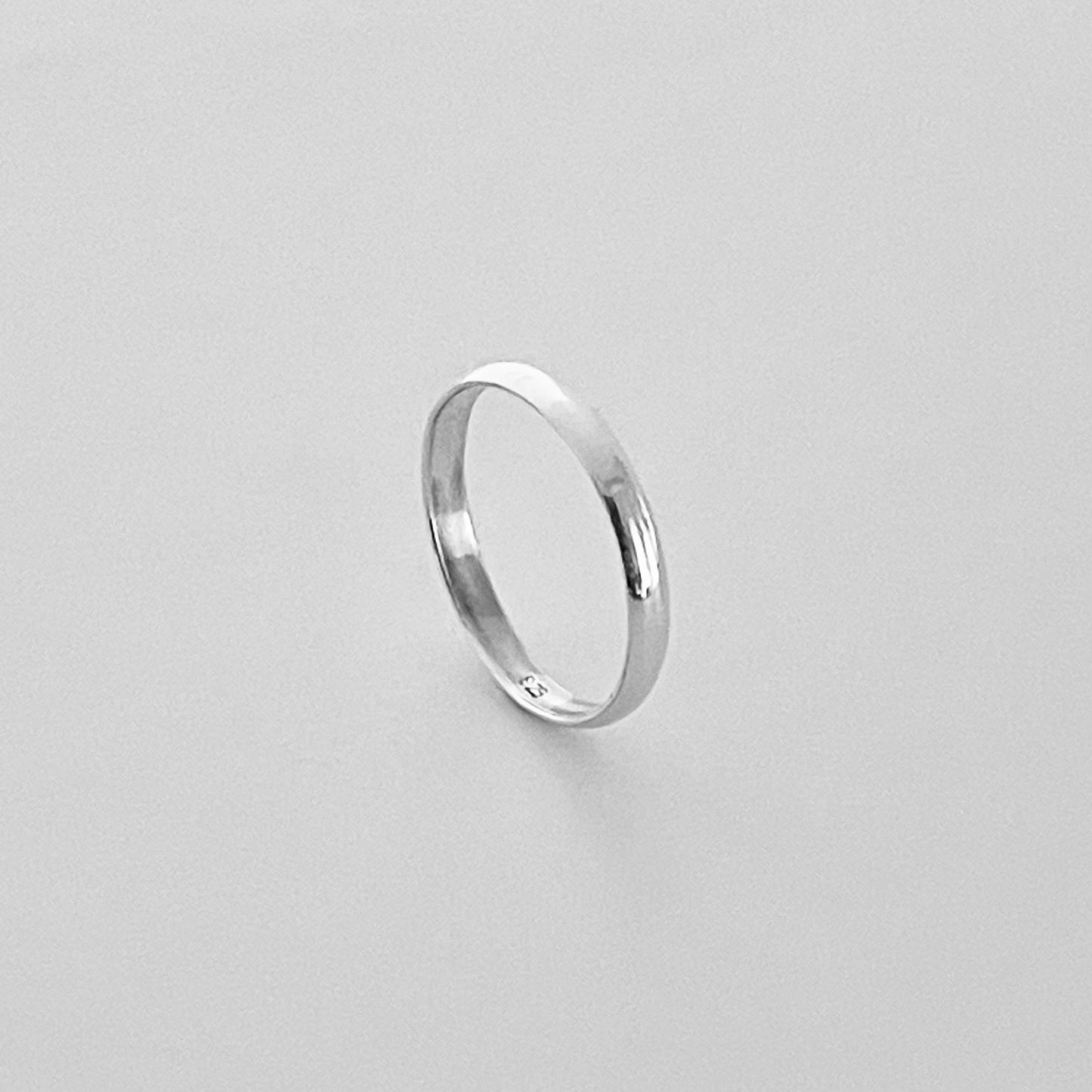 Sterling Silver Plain 2.5MM Unisex Band Ring, Silver Wedding Rings