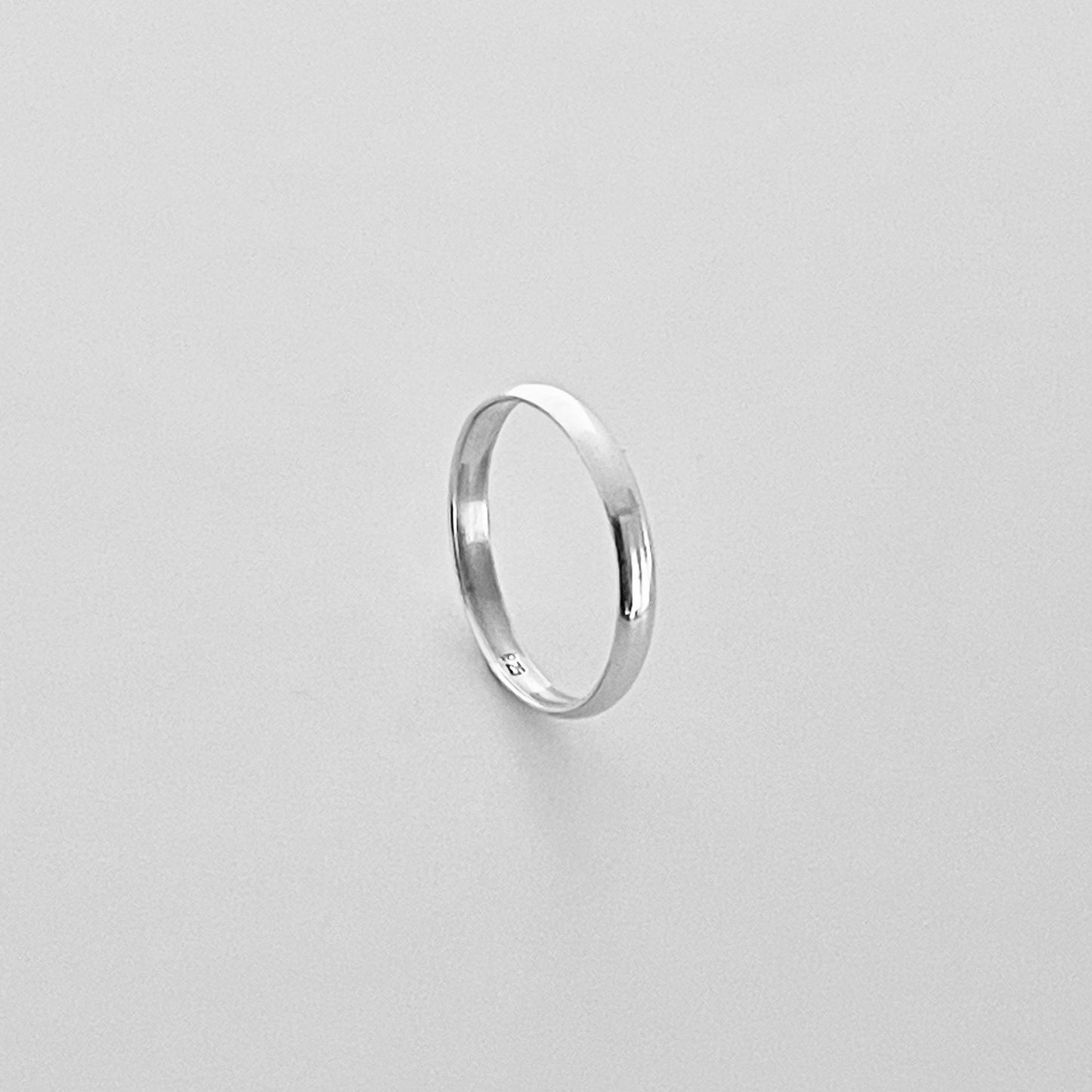 Sterling Silver Plain 2.5MM Unisex Band Ring, Silver Wedding Rings