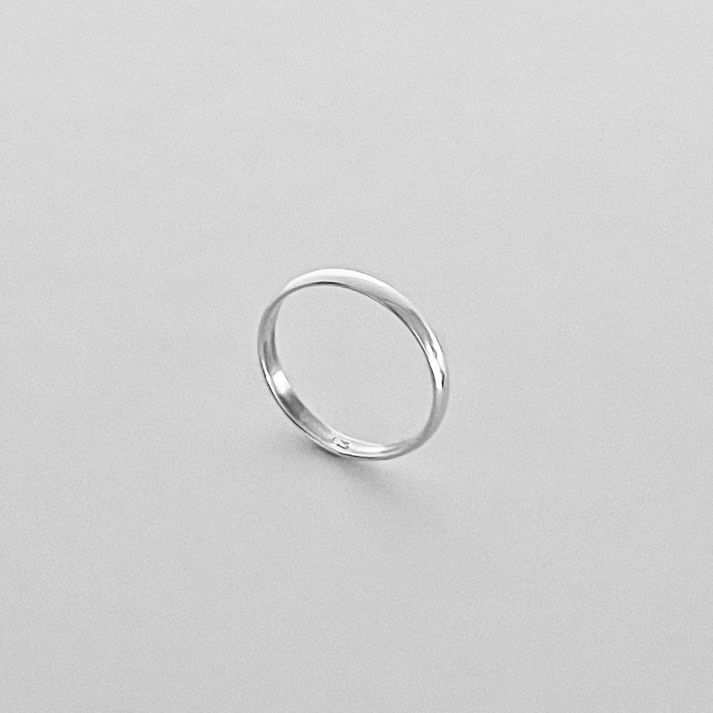 Sterling Silver Plain 2.5MM Unisex Band Ring, Silver Wedding Rings