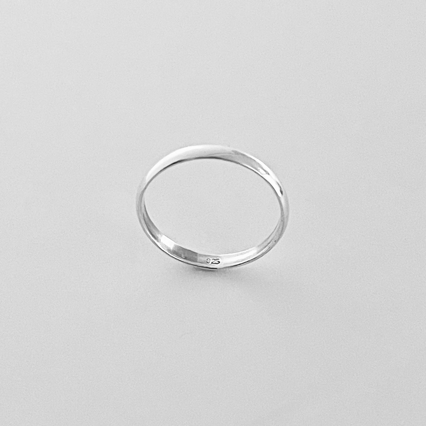 Sterling Silver Plain 2.5MM Unisex Band Ring, Silver Wedding Rings