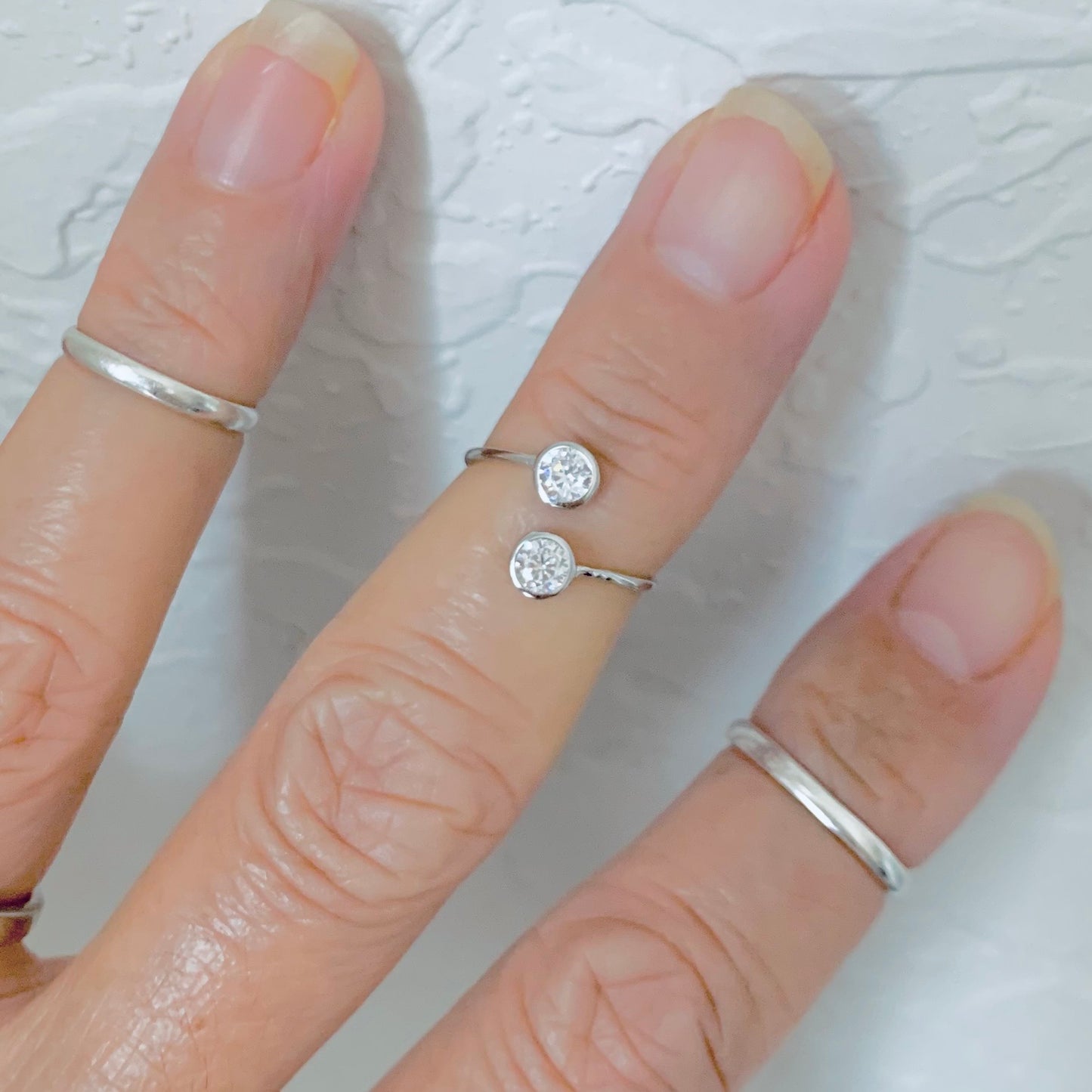 925 Sterling Silver Wraparound Round CZ Toe Ring | Minimalist Dainty Silver Rings