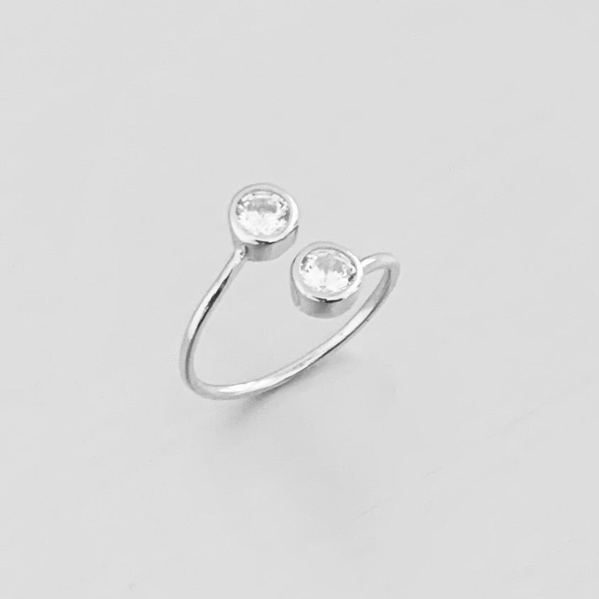 925 Sterling Silver Wraparound Round CZ Toe Ring | Minimalist Dainty Silver Rings