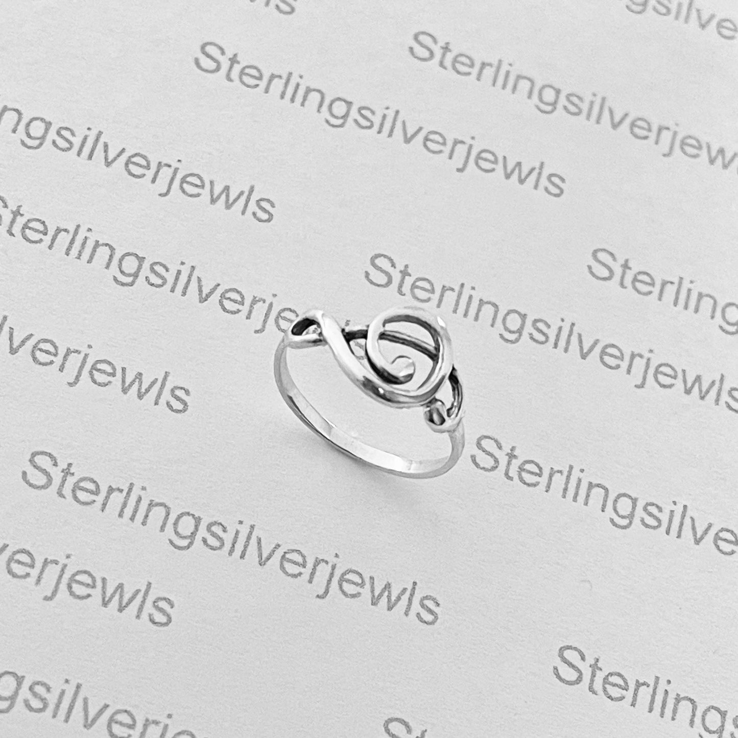 Sterling Silver Sideway Clef Note Ring, Singer Ring, Notes Silver Rings, Musician Ring