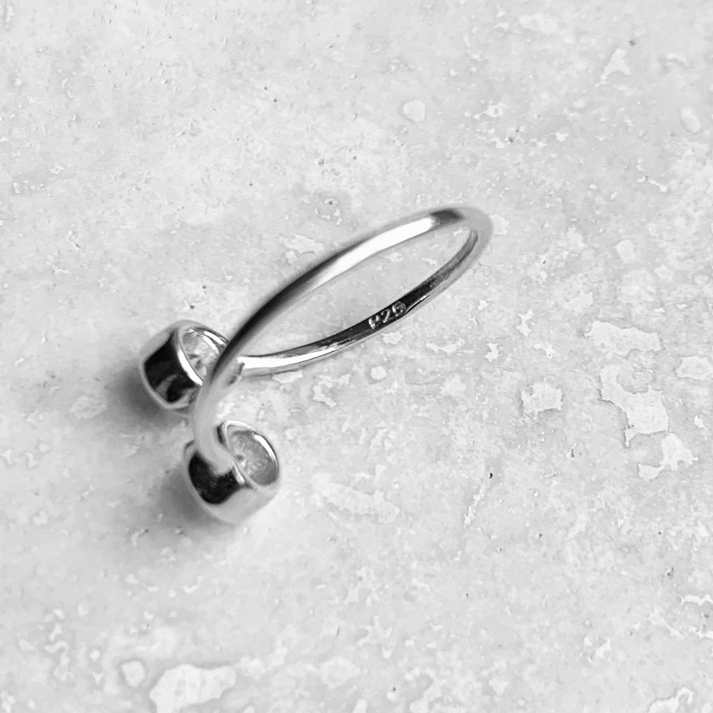 925 Sterling Silver Wraparound Round CZ Toe Ring | Minimalist Dainty Silver Rings