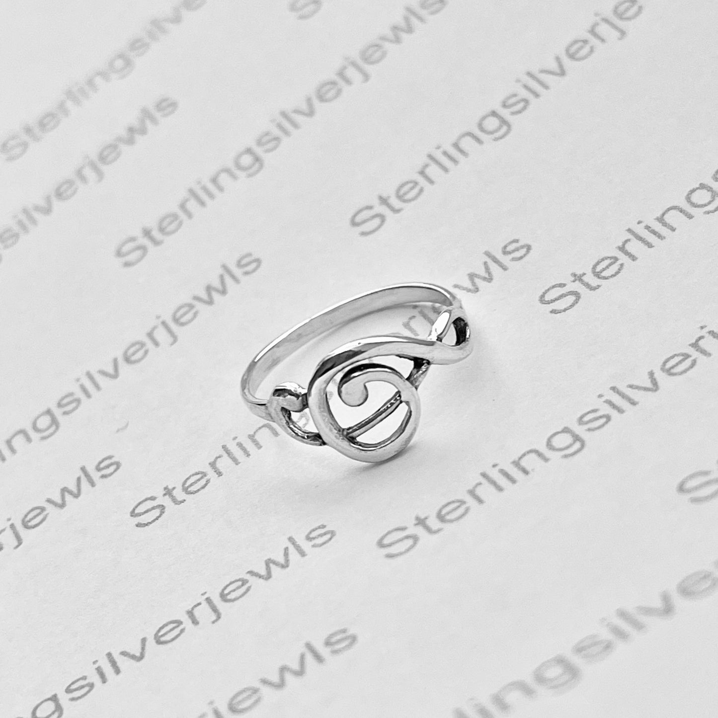 Sterling Silver Sideway Clef Note Ring, Singer Ring, Notes Silver Rings, Musician Ring