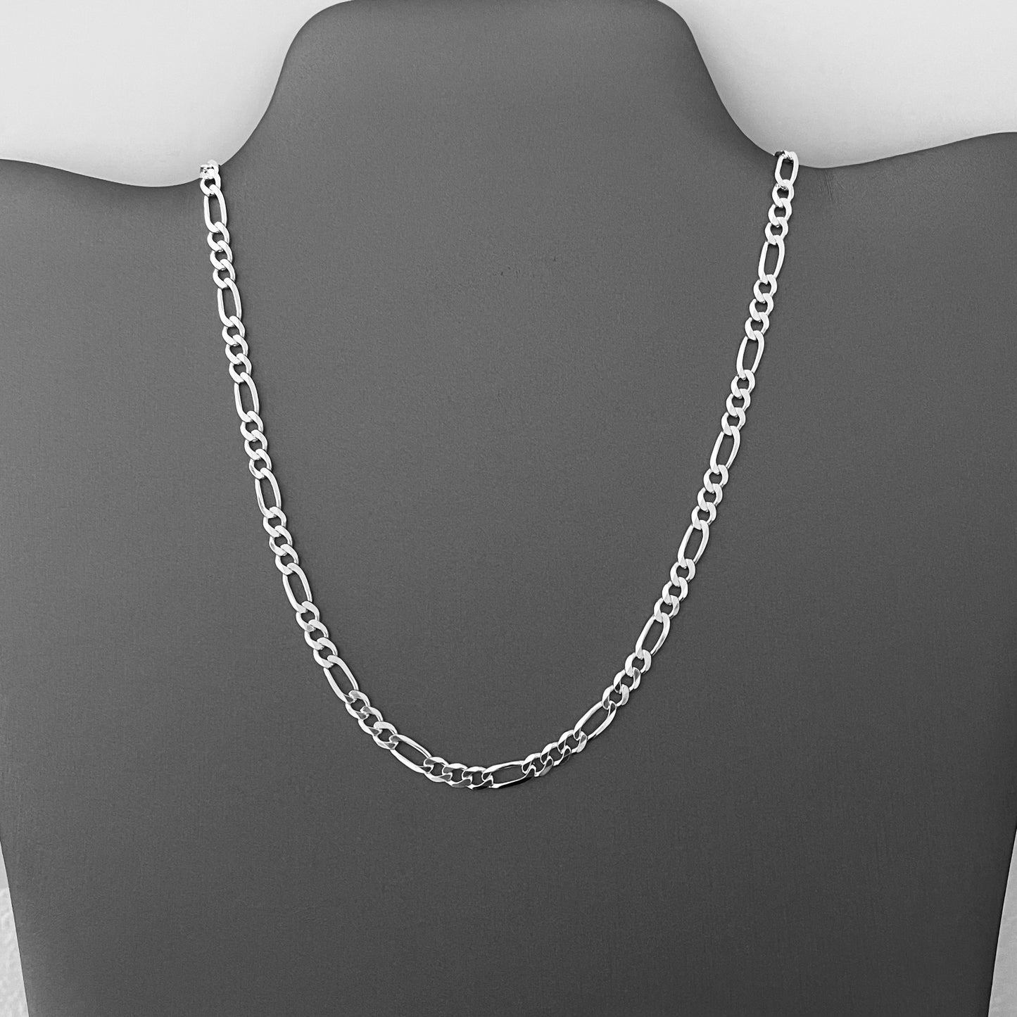 Sterling Silver Unisex High Polish Italian Figaro Necklace, Link Chain, Silver Necklaces, Chains