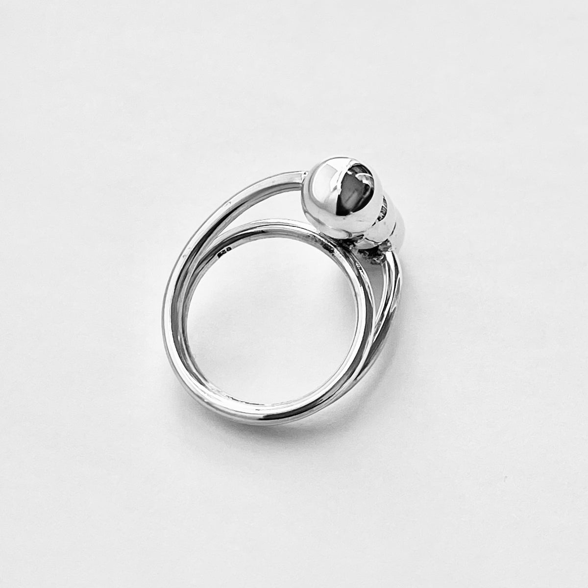 925 Sterling Silver Round Bands with Triple Ball Ring | Statement Boho Silver Rings