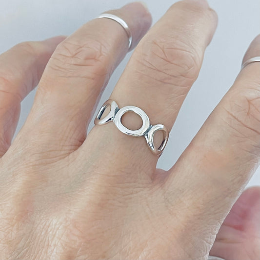 Sterling Silver Eternity Open Circles Band, Halo Ring, Silver Rings, Circle of Life Bands