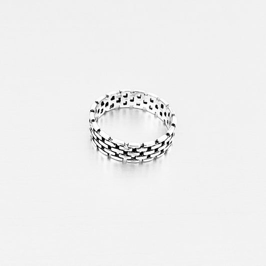 925 Sterling Silver Eternity Link Ring | Unisex Wedding Band & Chain Link Silver Ring