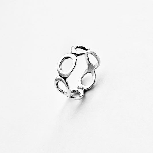 925 Sterling Silver Eternity Open Circles Band | Circle of Life Halo Ring, Infinity Silver Ring