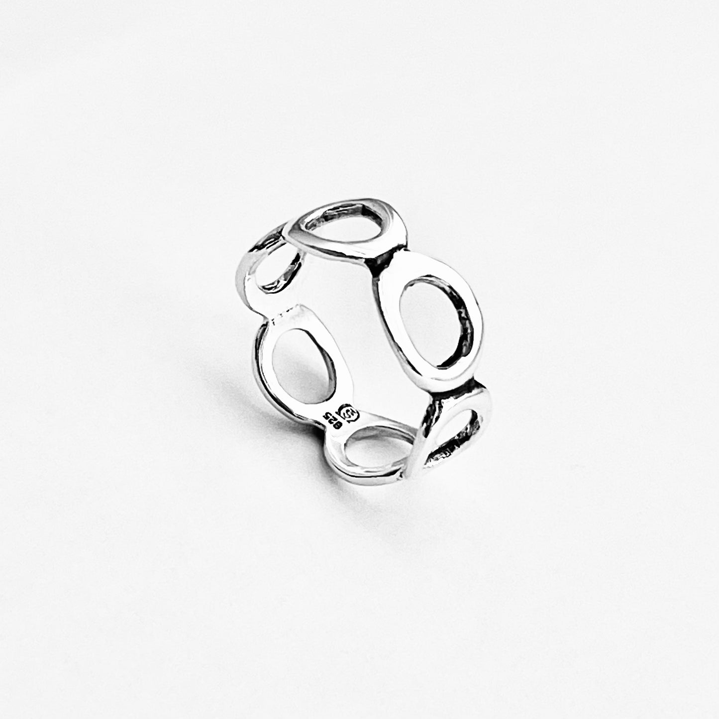 Sterling Silver Eternity Open Circles Band, Halo Ring, Silver Rings, Circle of Life Bands