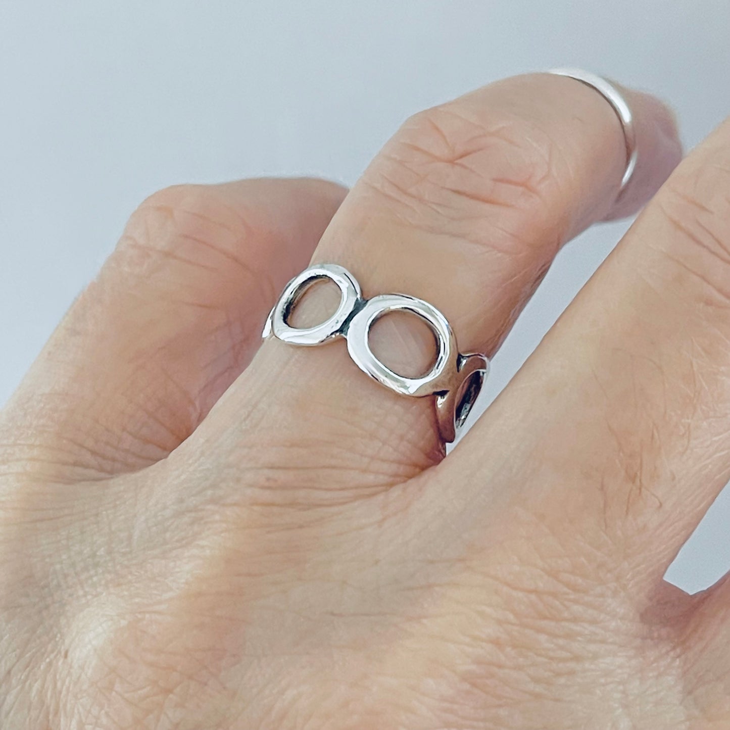 Sterling Silver Eternity Open Circles Band, Halo Ring, Silver Rings, Circle of Life Bands