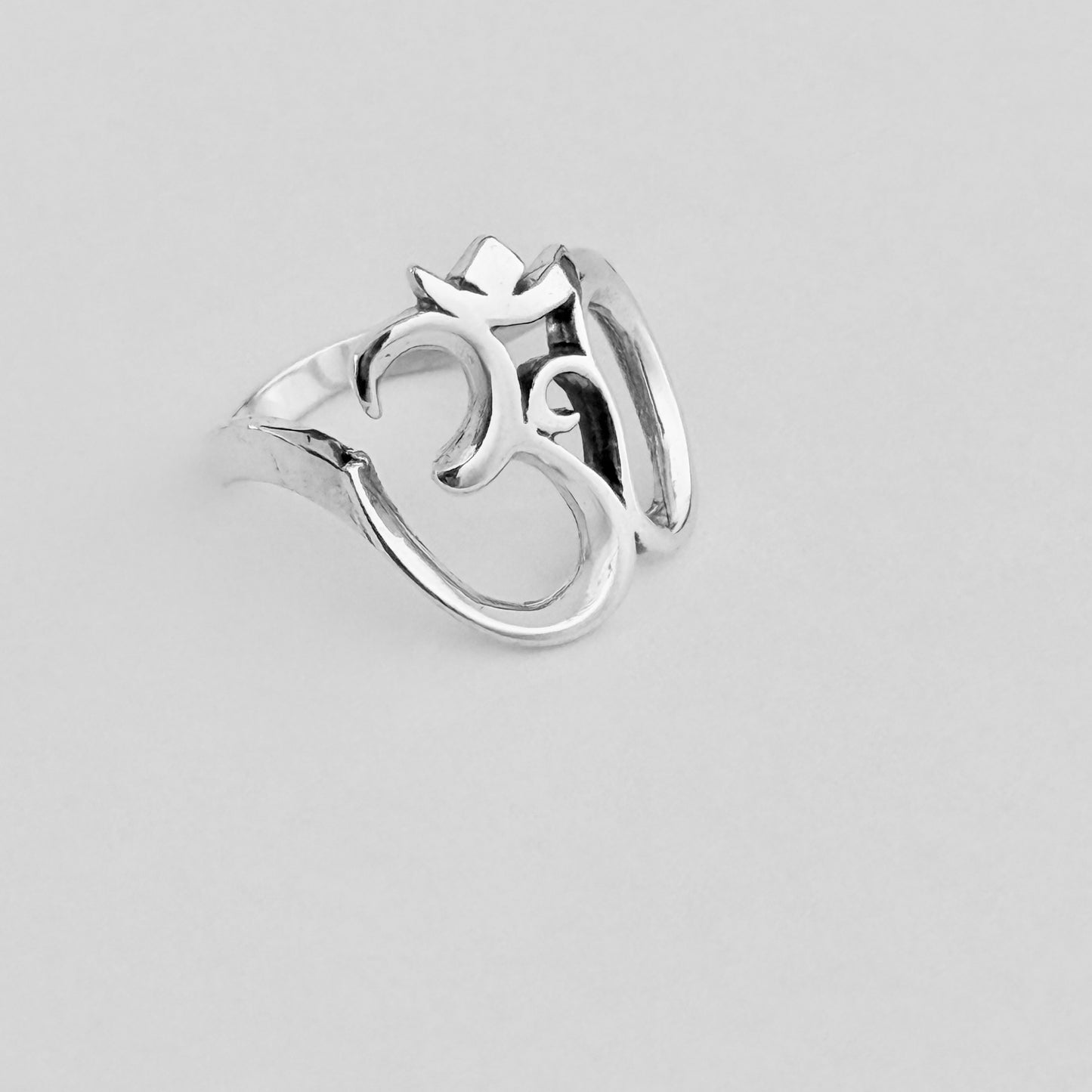 Sterling Silver Large OM Ring, Yoga Ring, Spirit Silver Rings, Sounds
