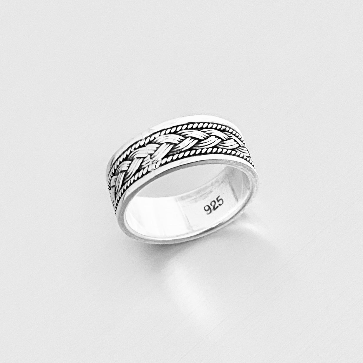 Sterling Silver Unisex Woven Ring, Wedding Band, Braided Rings, Silver Bands