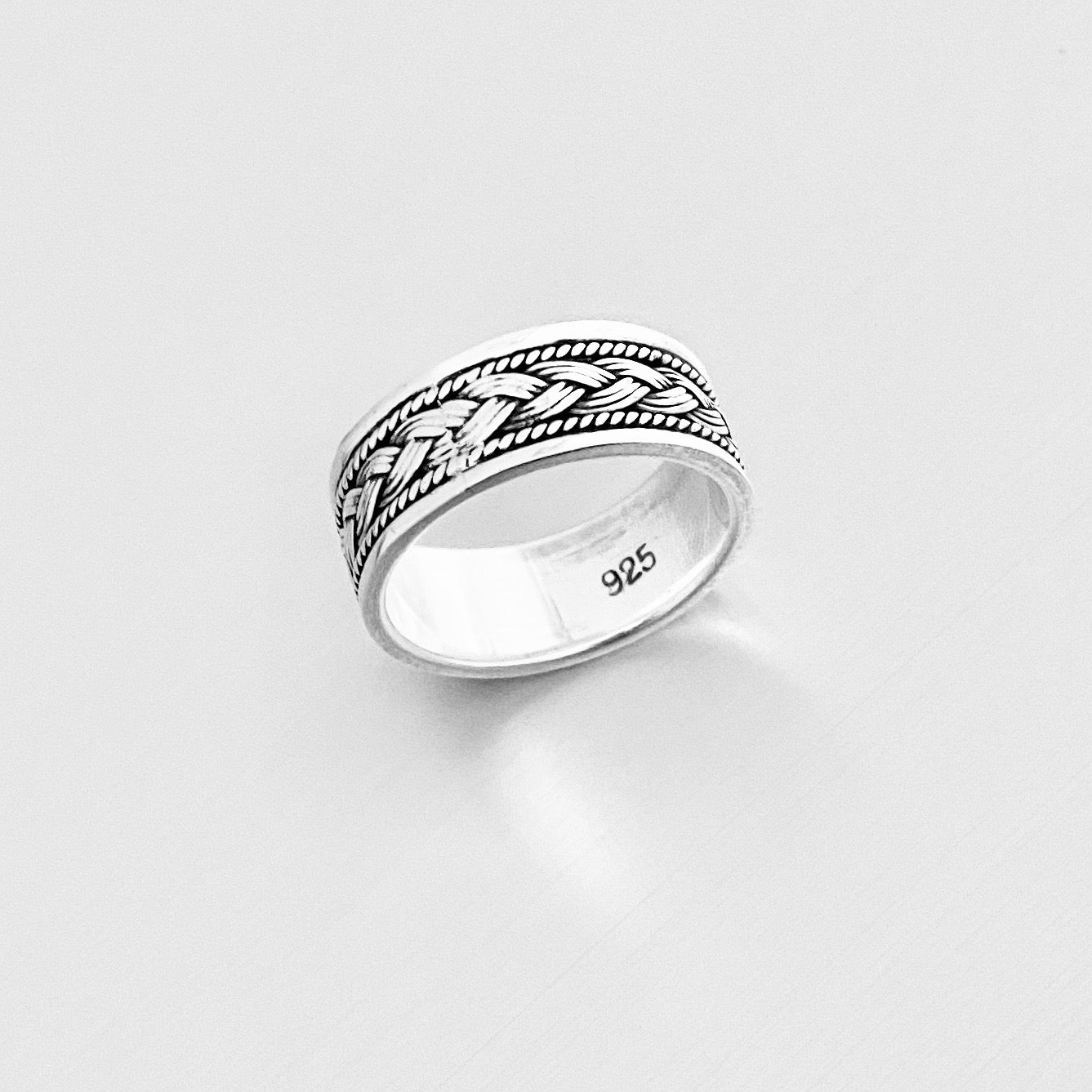 925 Sterling Silver Unisex Braid Ring – Woven Wedding Band, Statement Jewelry