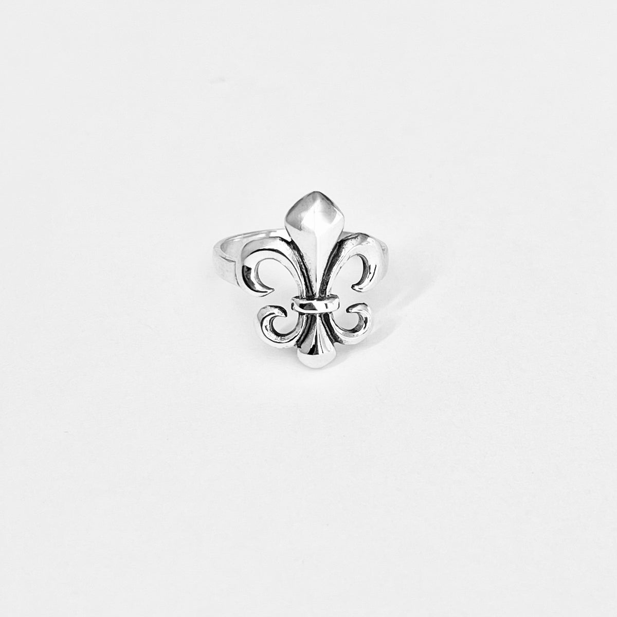 Sterling Silver Statement Fleur de Lis Ring – Saints Symbol Lily Flower Silver Rings