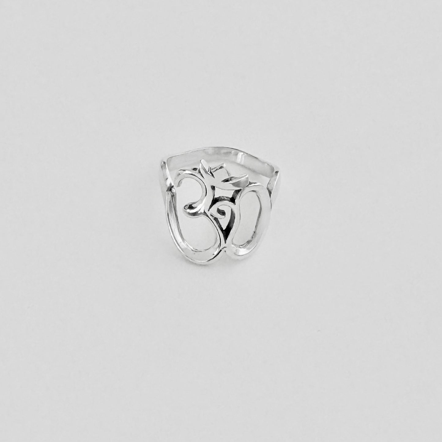 Sterling Silver Large OM Ring, Yoga Ring, Spirit Silver Rings, Sounds