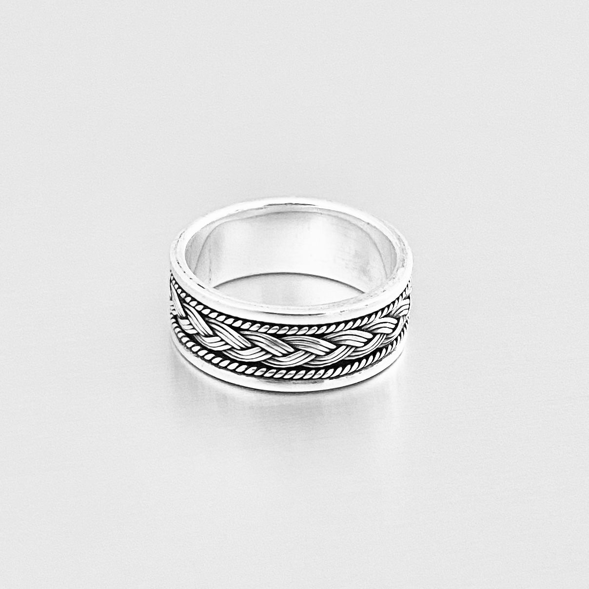 Sterling Silver Unisex Woven Ring, Wedding Band, Braided Rings, Silver Bands