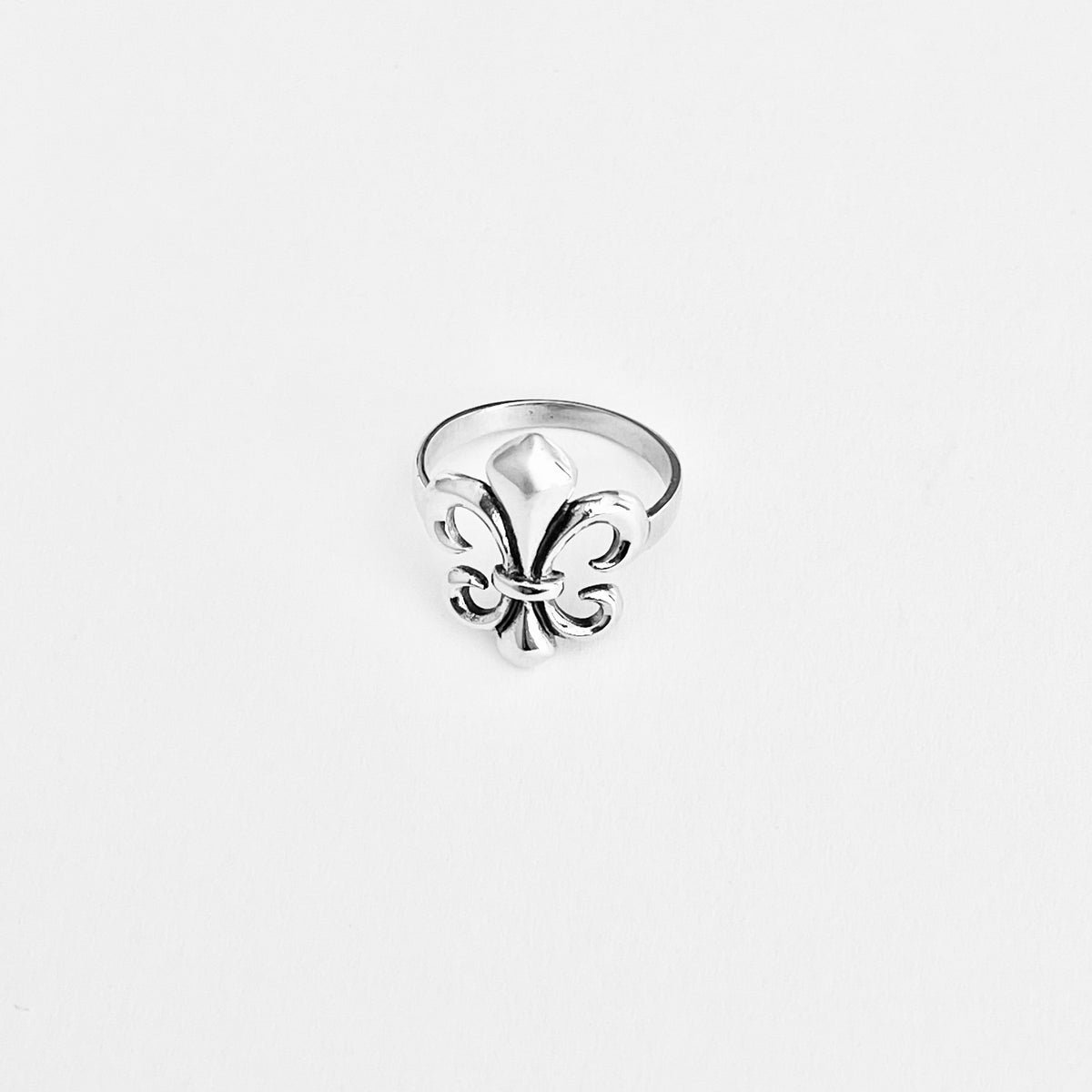 Sterling Silver Statement Fleur de Lis Ring – Saints Symbol Lily Flower Silver Rings