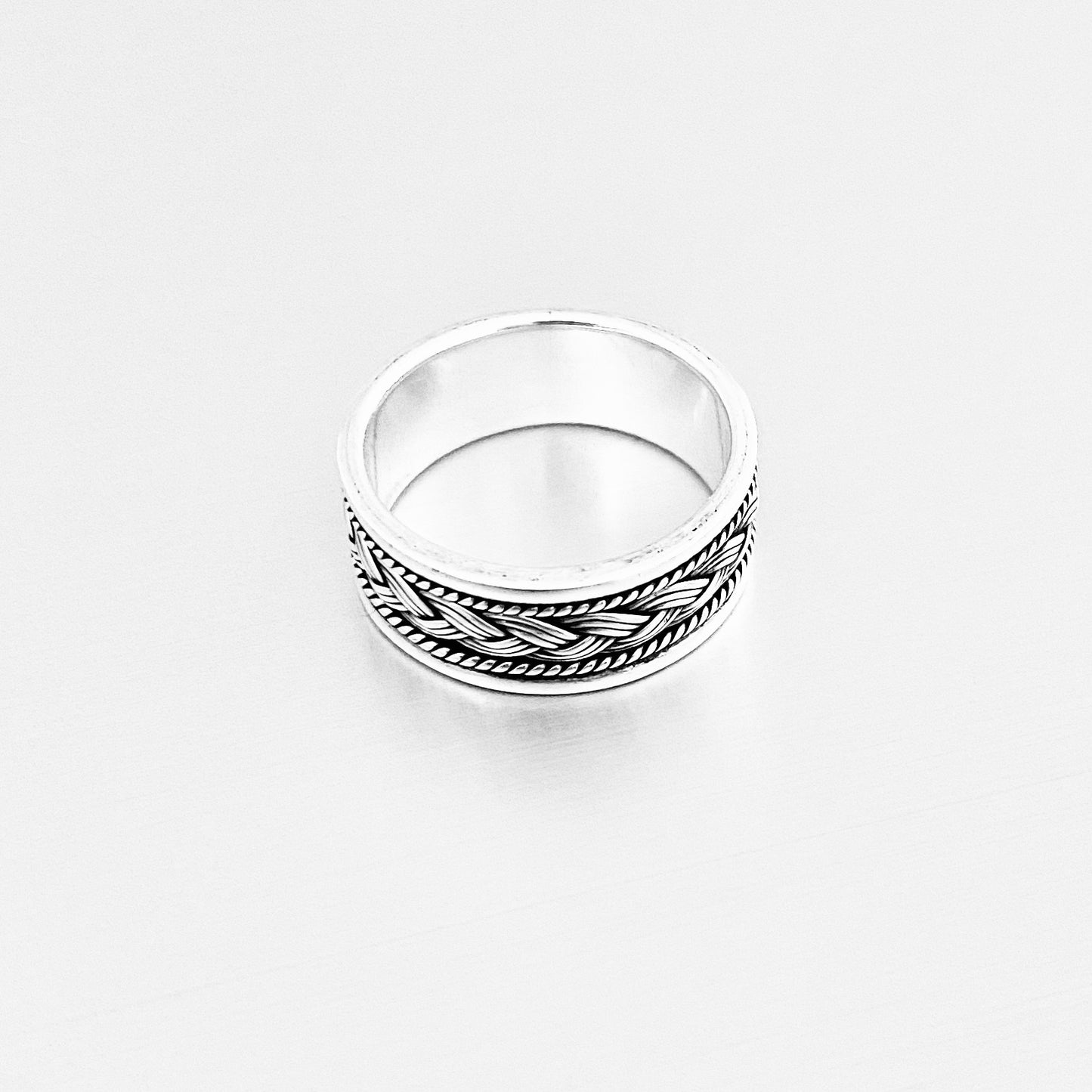 925 Sterling Silver Unisex Braid Ring – Woven Wedding Band, Statement Jewelry